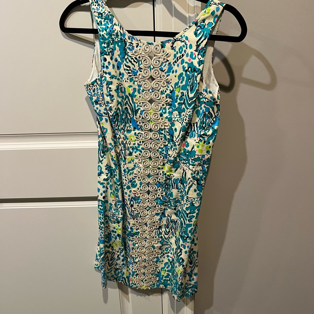 Lilly Pulitzer Blue and Green Patterned Dress